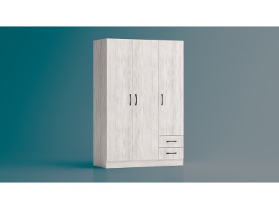 Трикрилен гардероб Аполо 2 (дъб бланко)